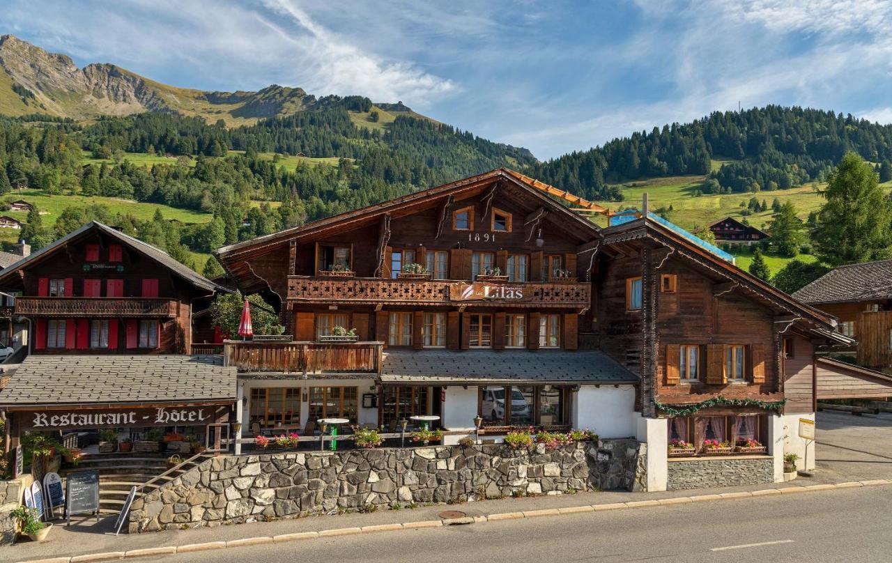 Hotel Restaurant Les Lilas Les Diablerets Bagian luar foto